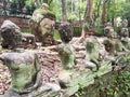 Ancient statues in a park